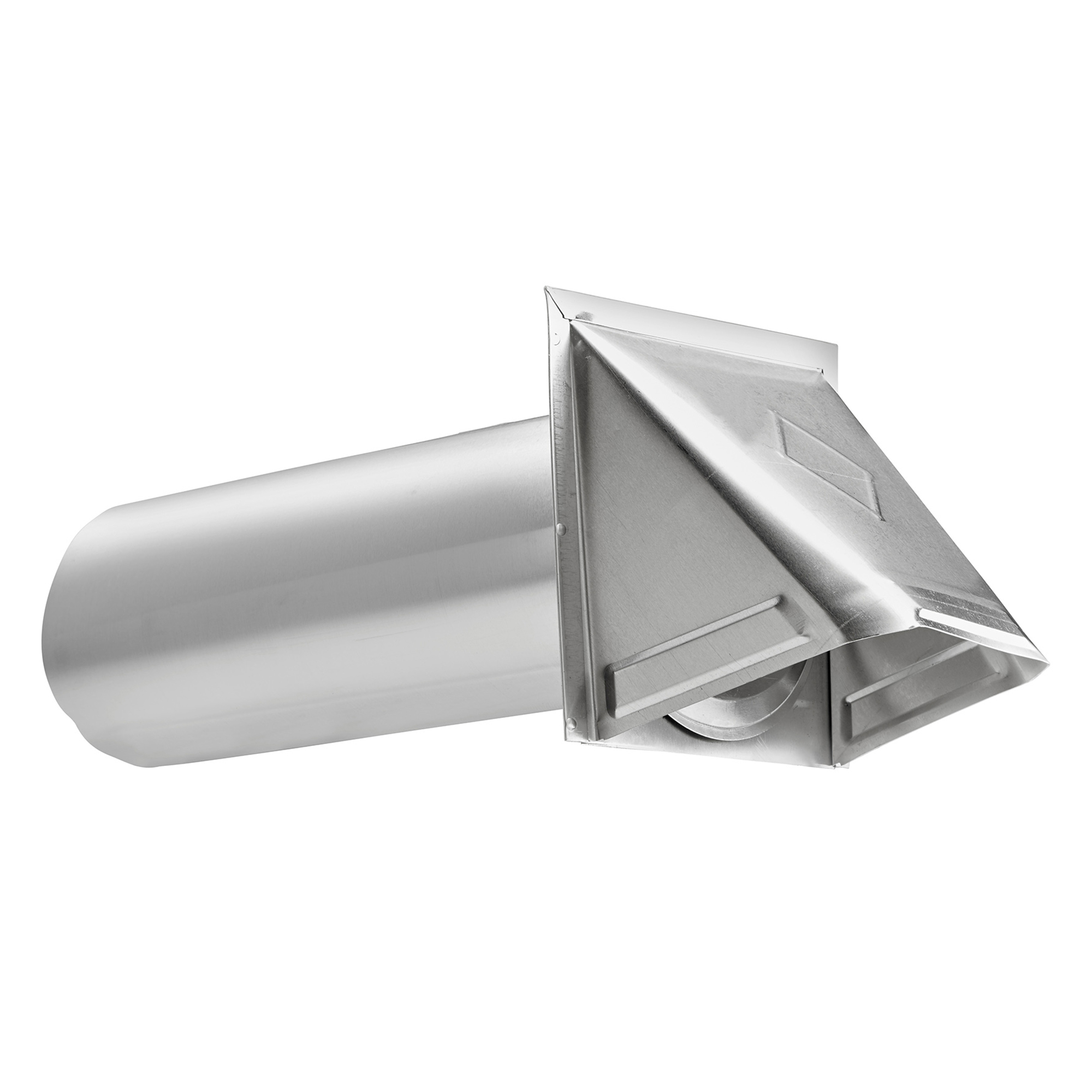 Lambro Aluminum Wall Exhaust Hood Vent with Damper & 11in. Pipe, No Interior Trim Plate, 4in., 3440